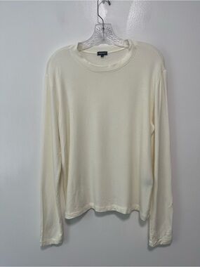 Bleusalt Crew Neck Pullover Long Sleeve Sweatshirt Modal Ivory 3 / L (read)